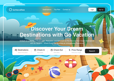Go Vacation - Travel Landing Page hero website landing page travel website ui design