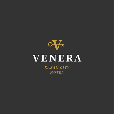 VENERA animation branding hotel key letter logo v