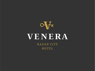 VENERA animation branding hotel key letter logo v