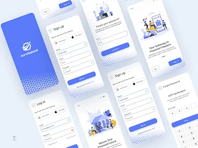 Onboarding Screens app design clean create aacount design forgot password illustration login design modren design onboarding onboarding design onboarding mobile otp verification pattern sign in design sign up design ui ui design uiux ux design verify account