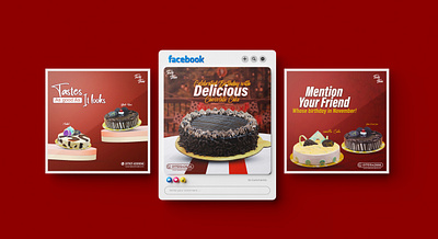 Bakery Item's social media post Template banner design branding design flyer design graphic design illustration