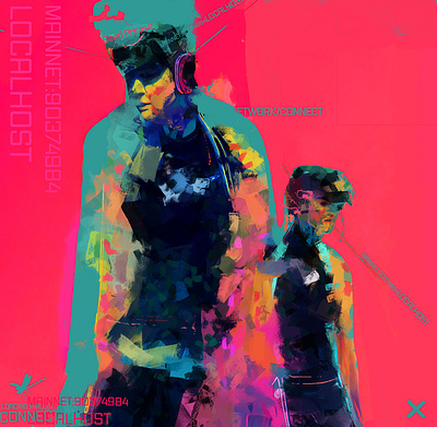 Networkconnect Localhost: cyberpunk figurative illustration sci fi science fiction
