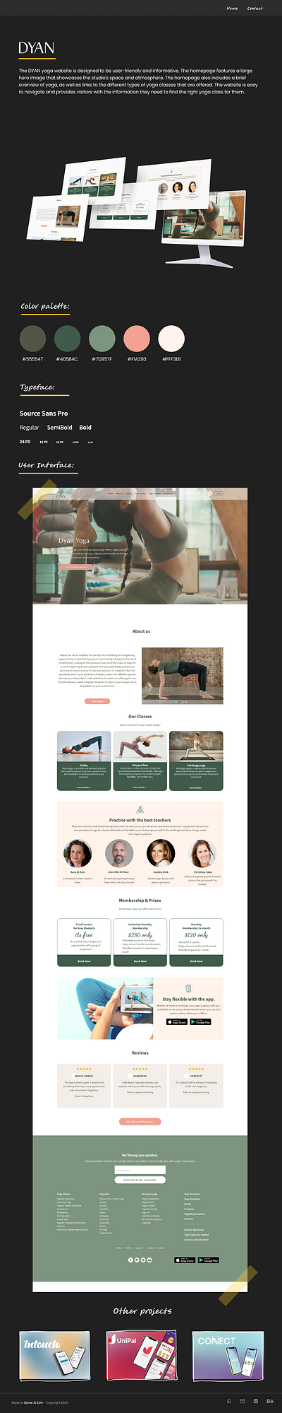 DYAN - yoga website creativity ui ux yoga