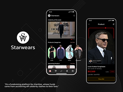 Starwears app auctionapp bidandwin celebrityclothes celebrityfashion celebritystyle celebstyle closetgoals clothingauction design fashionadventure fashionbid graphic design logo mobile redcarpetstyle starwardrobe ui uniquefashion ux