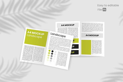 Free PSD A4 Brochure Mockup Landscape 3d a4 animation branding flyer free flyer freemockups graphic design logo mock up mockups mockups a3 mockups a4 mockups flyer ui
