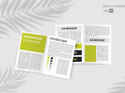 Free PSD A4 Brochure Mockup Landscape 3d a4 animation branding flyer free flyer freemockups graphic design logo mock up mockups mockups a3 mockups a4 mockups flyer ui