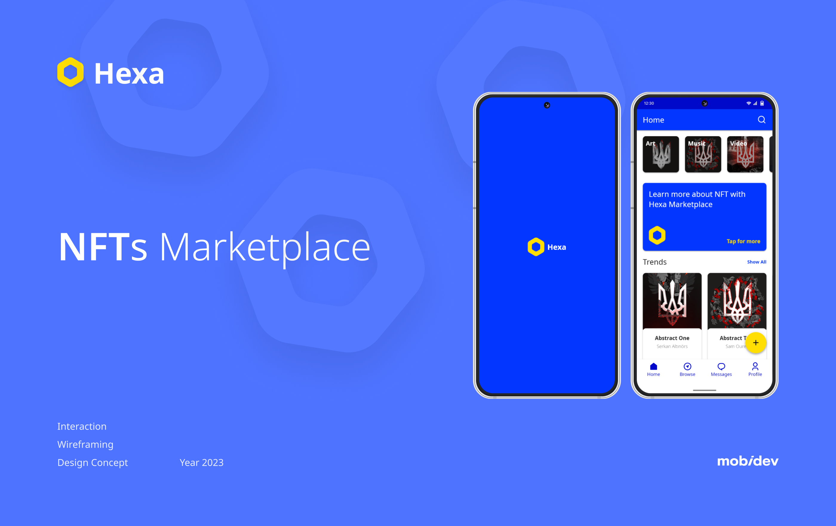 HEXA. NFTs Mrketplace marketplace mobile app nft ui ux