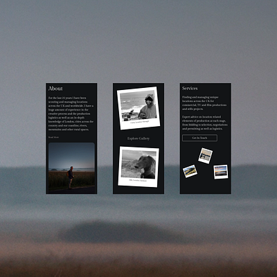 Mobile Screens from our latest project design film filmlocation mobile photography portfolio webdesign webflow websites