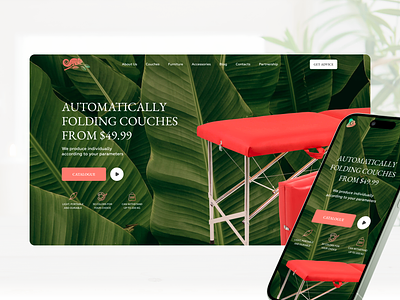 E-commerce website for professional furniture manufacturer ecommerce graphic design landing page online store shoping cart ui