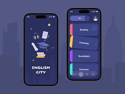 English City | Mobile App app courses design lessons ui ux