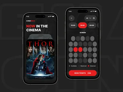 CINEMAX | MOBILE APP app cinema design ui ux