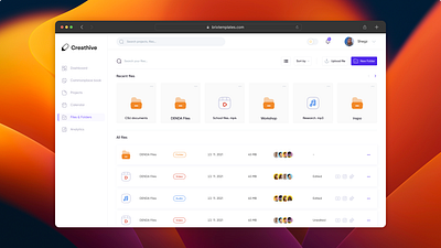 Files/Folders Module ai dashboard design file folder module ui