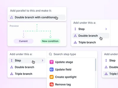 Trigger dropdowns automated automated workflow automation automation step builder condition crm hubspot outreach pipeline preview query query builder sales pipeline salesforce spte step preview workflow workflow builder zapier