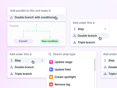 Trigger dropdowns automated automated workflow automation automation step builder condition crm hubspot outreach pipeline preview query query builder sales pipeline salesforce spte step preview workflow workflow builder zapier