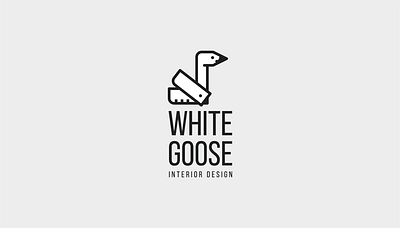 White Goose - logo design creative design fun goose idea interior lineart logo white
