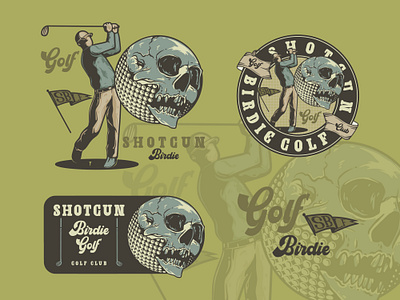 BIRDIE GOLF BRANDING adobe illustration badge custom badge design brand identity branding design apparel golf club golf design illustration logo outdoor outdoor design sport design t shirt design vector visual identity