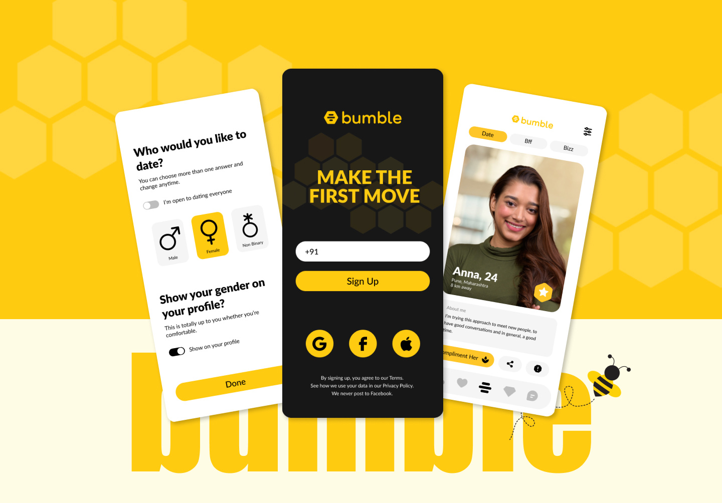 Bumble UI Redesign by Kunal Chandel on Dribbble