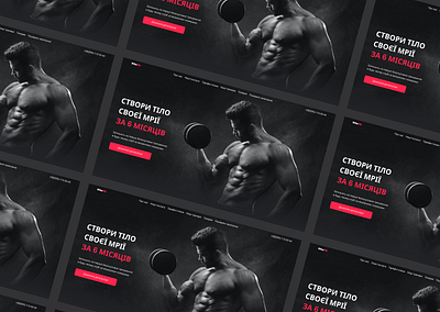 Fitness landing design typography ui ux