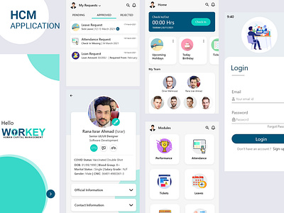 HR Management system Mobile Application hr management system hr mobile app hrms mobile app mobile app design ui user interface