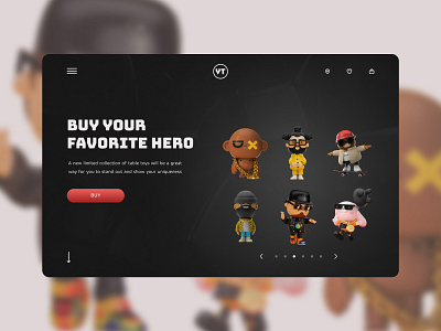 Favorite Hero design ui website игрушки мужской дизайн темный дизайн