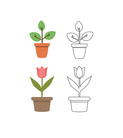 Icon House Plants button design graphic design house plant illustration minimalistic vector