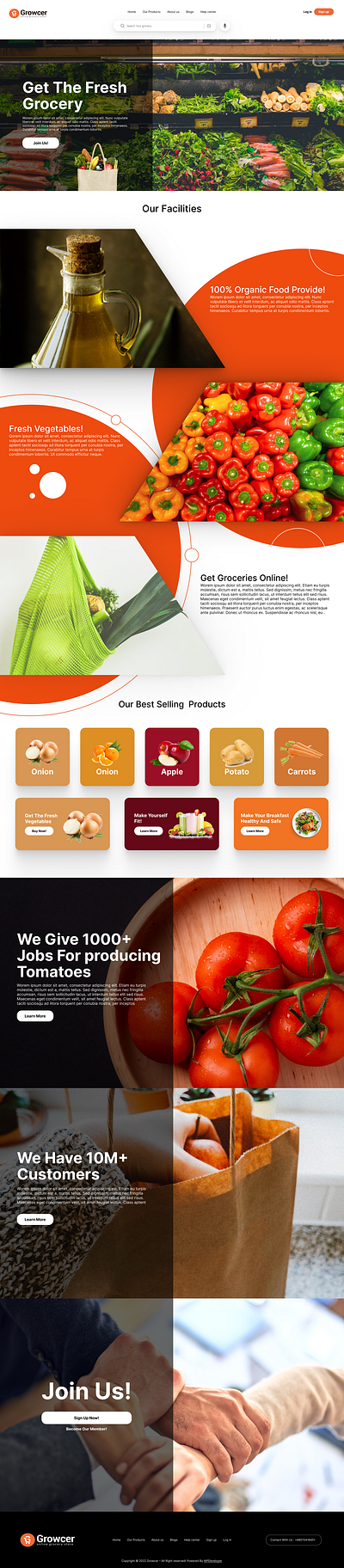 Grocery Website Landing Page app e commarce app grocer grocery ui ux