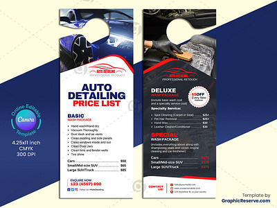 Free Modern Car Detailing Price List template to design