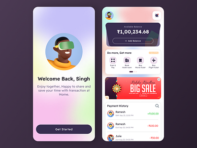 Wallet App app branding colo colorscheme design icon illustration typography ui vector wallet