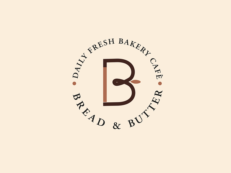 Bread & Butter bakery logo bakery bread logo monogram simple