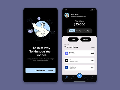 Banking App app banking branding clean design dribbble figma finance minimal mobile ui userexperience userinterface ux