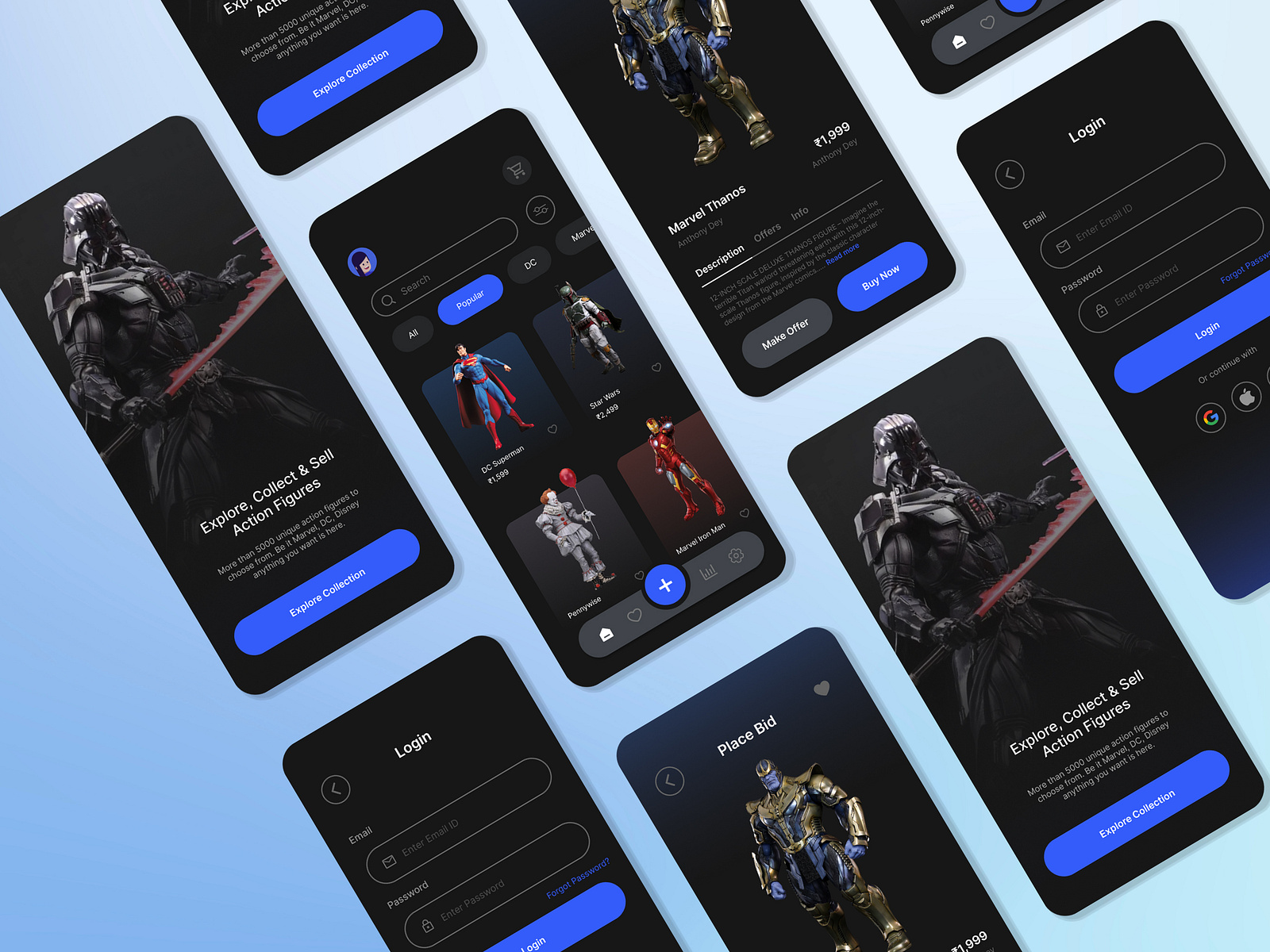 Collectible Trading App Dark UI by Kunal Chandel on Dribbble