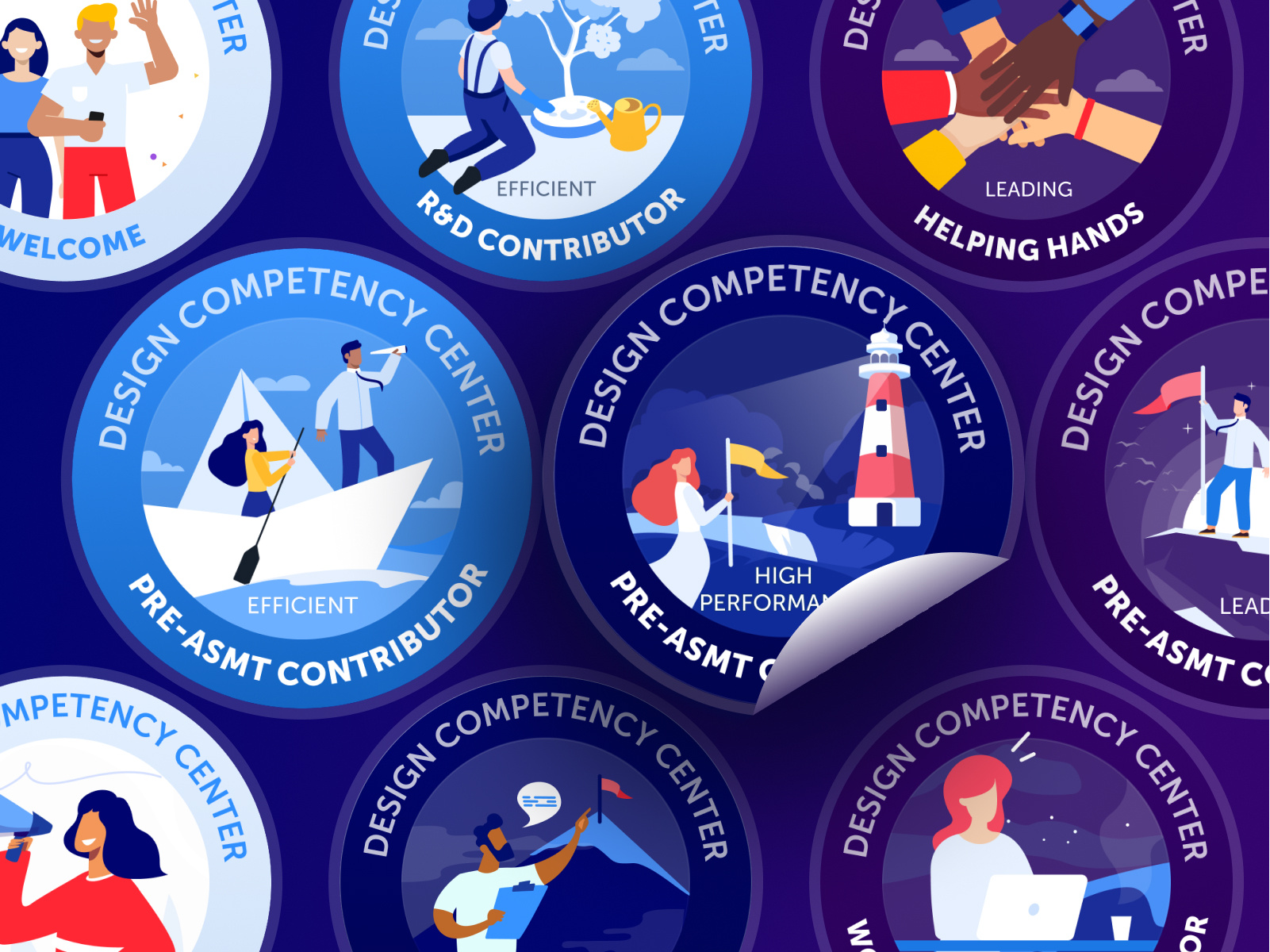 Design CC Badges 2d adobe illustrator badge design badges branding design figma graphic design illustration storytelling ui vector