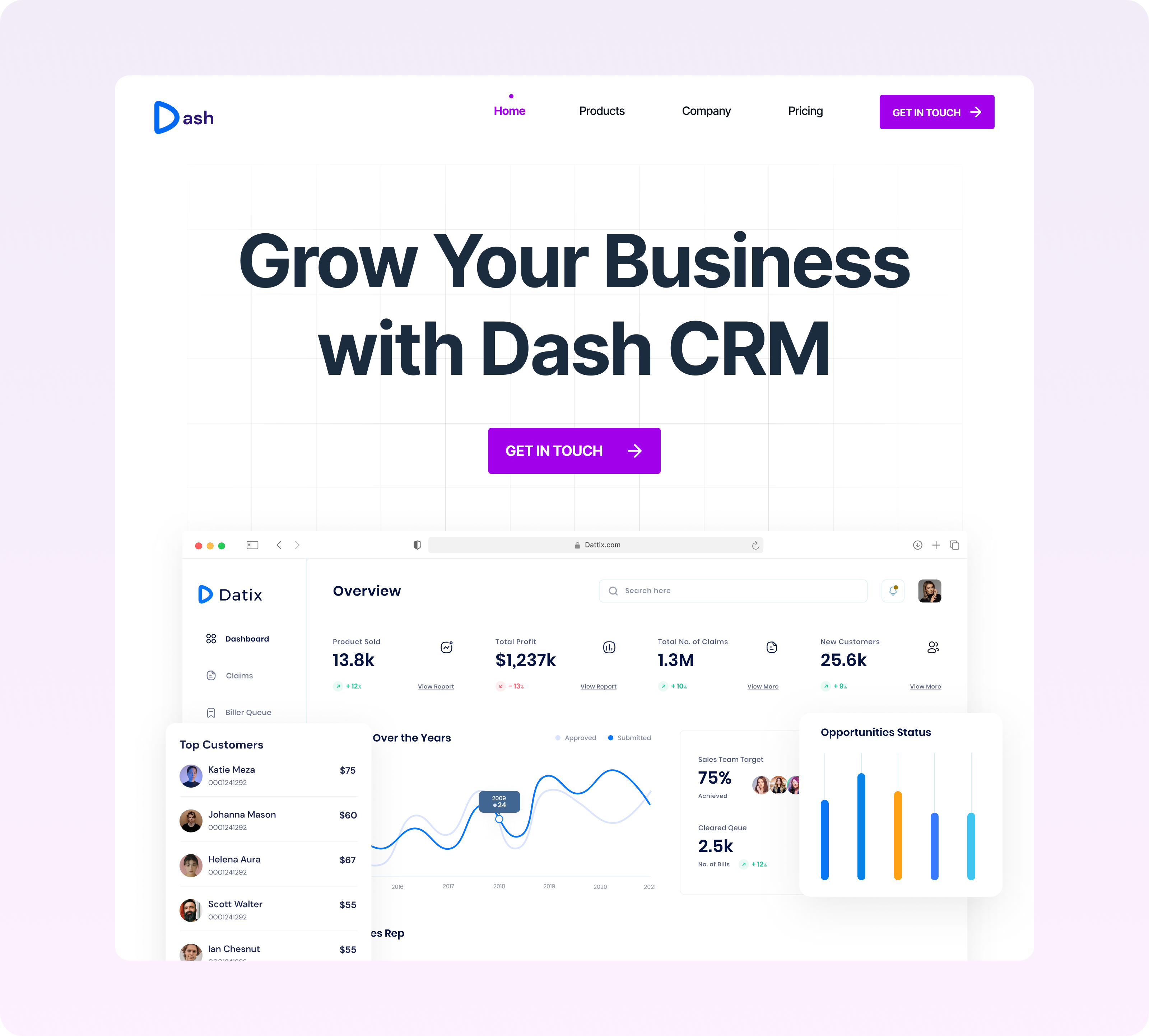 CRM Landing Page crm website design homepage landing page web design