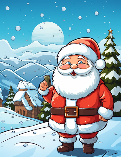 Christmas Santa Coloring Pages for Kids 3