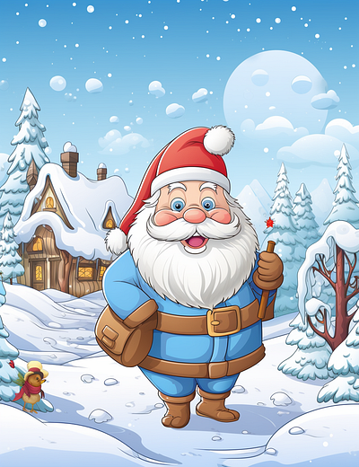 Christmas Santa Coloring Pages for Kids 8