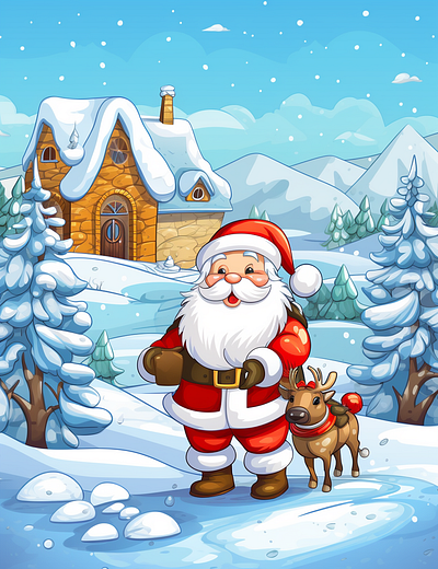 Christmas Santa Coloring Pages for Kids 9