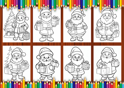 Christmas Santa Coloring Pages for Kids 2