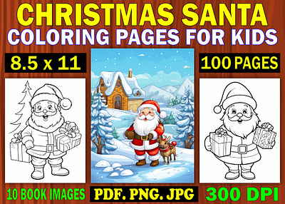 Christmas Santa Coloring Pages for Kids 1