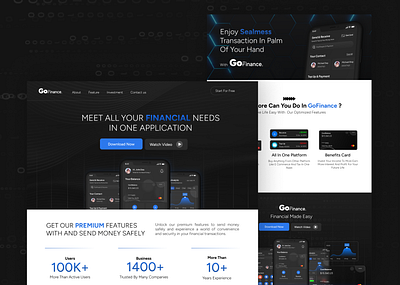 Finance Landing Page Design app graphic design ui ux website