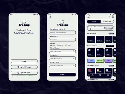 Trading App Concept app appdesign cryptotrading design designinspiration financeapp financialinnovation innovativedesign mobileapp stockmarket tradingapp tradingplatform typography ui uiconcept userinterface ux visualdesign