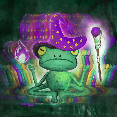Wizard Frog Illustration frog illustration originalcharacter wizardfrog wizards