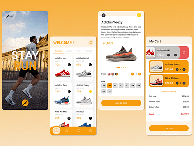 Shoes App " My 4th Exploration " 🙌 clean e commerce graphic design minimalist design mobile app orange color shoes shoes app sport ui ux