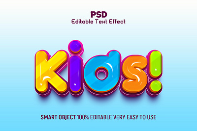 Kids 3D Editable Text Effect Style 3d text effect 3d text effect style action effect kids kids event photoshop psd text effect