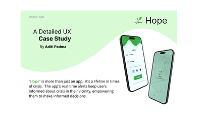 Hope - A crisis relief and response app mobile design ui ux research visual design