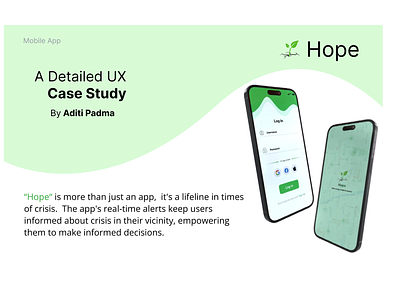 Hope - A crisis relief and response app mobile design ui ux research visual design