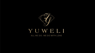 Yuweli Brand Identity design creative diamond icon jewelry logo luxury minimal serif