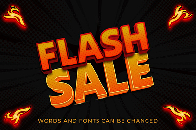 Flash Sale 3d text effect headline