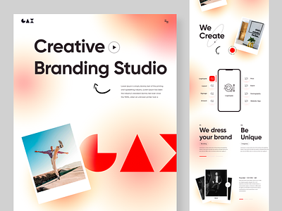 Creative Branding Studio app artwork branding creative design flat design graphic design illustration landing page logo print seo studio ui uiux uiuxdesign ux weblayout website
