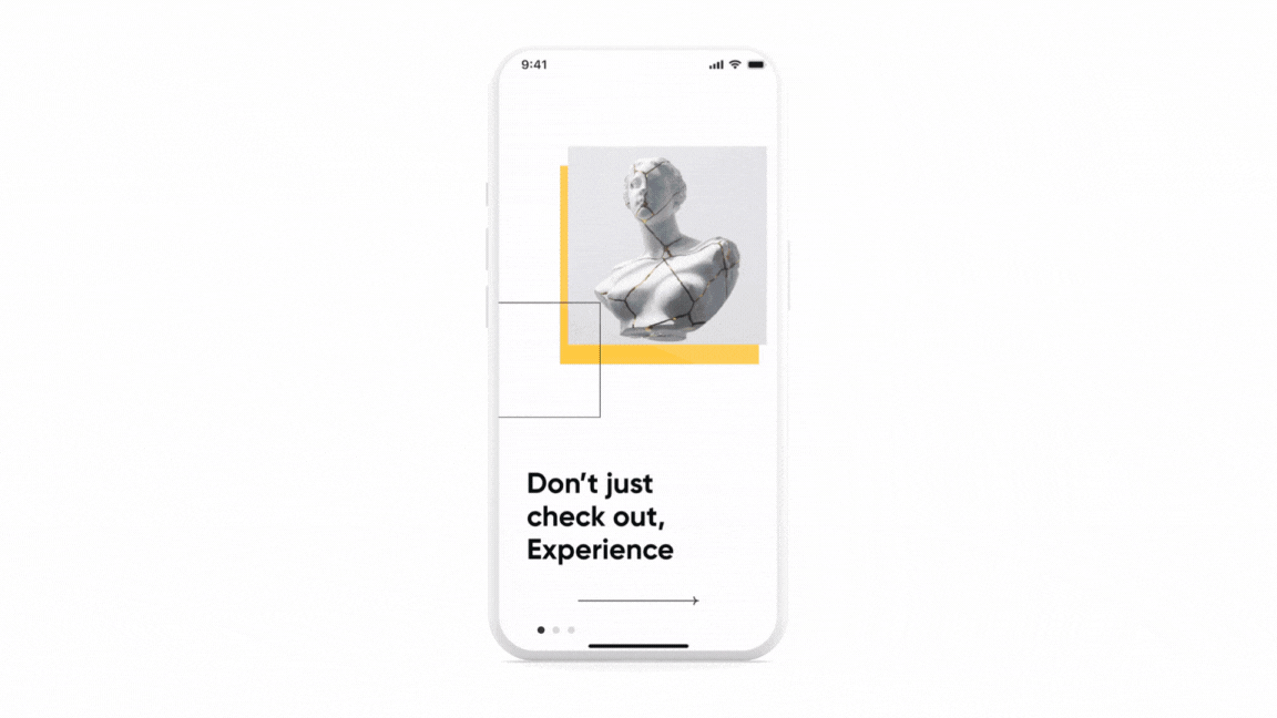 Onboarding for a Museum Tour App animation interaction motion graphics onboarding ui