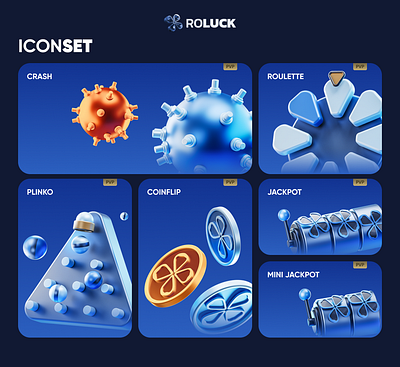 3D ICONSET - Roblox 3d 3d icons casino coinflip crash gambling game iconset roblox roluck roulette